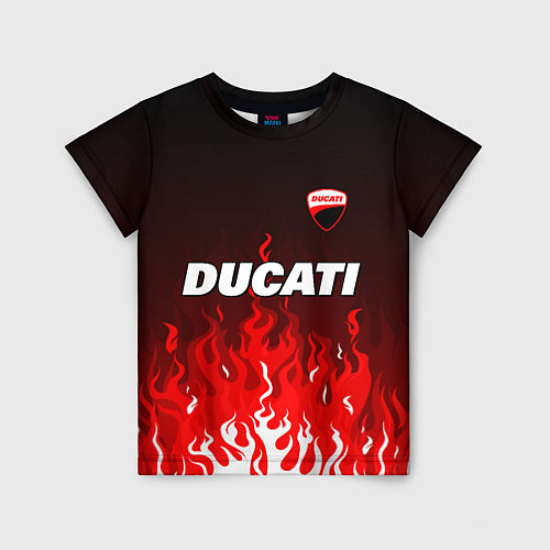 Детская футболка Ducati- красное пламя / 3D-принт – фото 1