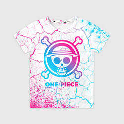 Детская футболка One Piece neon gradient style