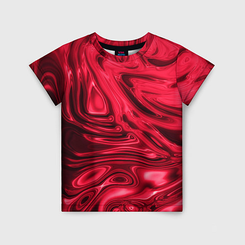 Детская футболка Абстракция плазма красный / 3D-принт – фото 1