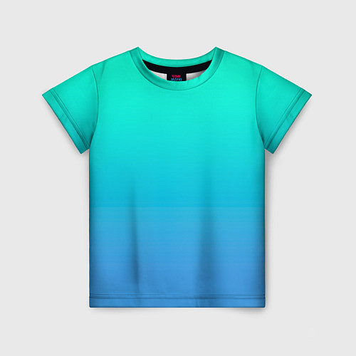 Детская футболка Градиент сине-зелёный светлый / 3D-принт – фото 1