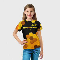 Футболка детская Counter-Strike 2 - gold gradient: символ сверху, цвет: 3D-принт — фото 2