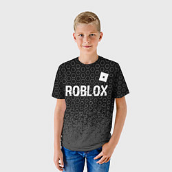Футболка детская Roblox glitch на темном фоне: символ сверху, цвет: 3D-принт — фото 2