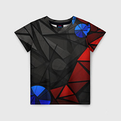 Футболка детская Black blue red elements, цвет: 3D-принт