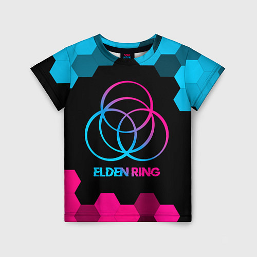 Детская футболка Elden Ring - neon gradient / 3D-принт – фото 1