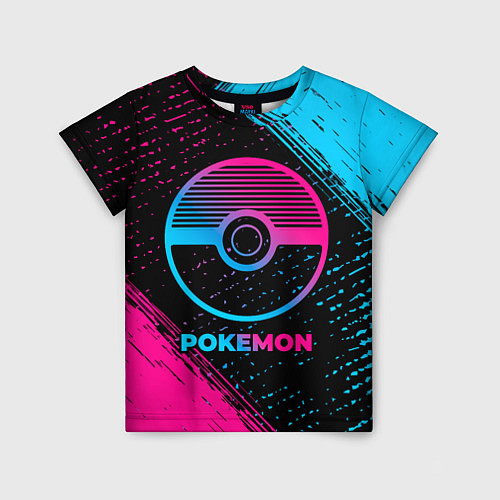 Детская футболка Pokemon - neon gradient / 3D-принт – фото 1