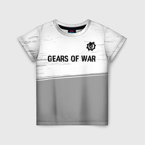 Детская футболка Gears of War glitch на светлом фоне: символ сверху / 3D-принт – фото 1