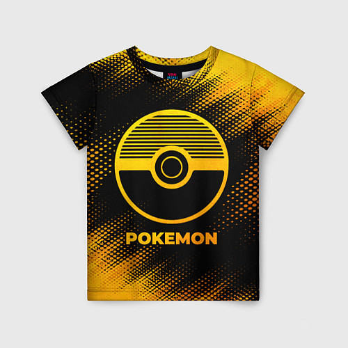 Детская футболка Pokemon - gold gradient / 3D-принт – фото 1