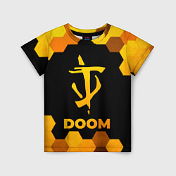 Футболка детская Doom - gold gradient, цвет: 3D-принт