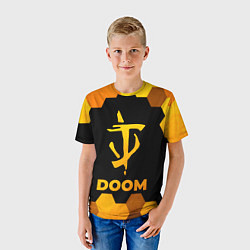 Футболка детская Doom - gold gradient, цвет: 3D-принт — фото 2
