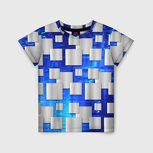 Детская футболка Стальные квадраты / 3D-принт – фото 1