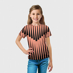 Футболка детская Терракотовая строгая геометрия, цвет: 3D-принт — фото 2