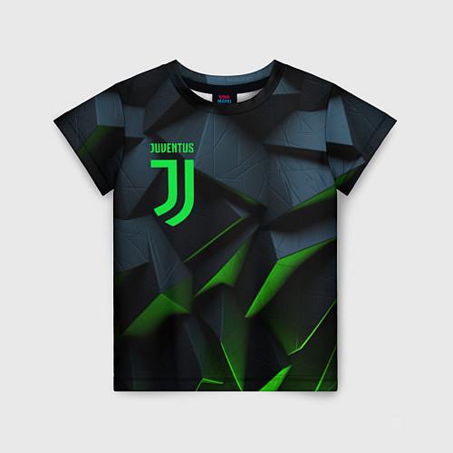 Детская футболка Juventus black green logo / 3D-принт – фото 1