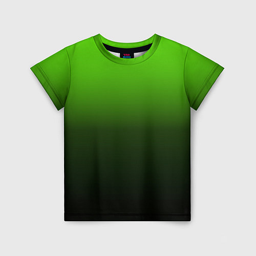 Детская футболка Градиент ядовитый зеленый - черный / 3D-принт – фото 1