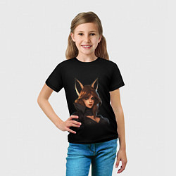 Футболка детская Девушка с ушами лисы, цвет: 3D-принт — фото 2