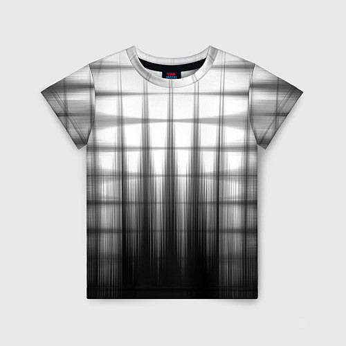 Детская футболка Черная градиентная клетка / 3D-принт – фото 1
