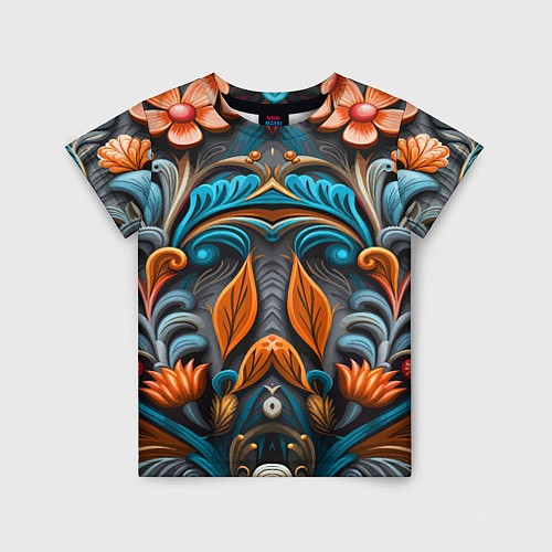 Детская футболка Mirrow floral pattern - art - vogue / 3D-принт – фото 1