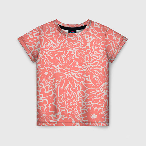 Детская футболка Цветочный персиковый / 3D-принт – фото 1