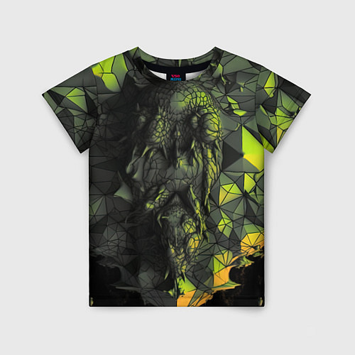 Детская футболка Зеленая абстрактная текстура / 3D-принт – фото 1