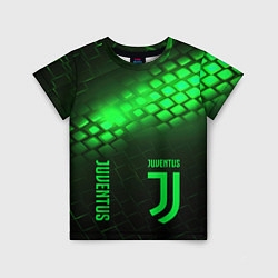 Футболка детская Juventus green logo neon, цвет: 3D-принт