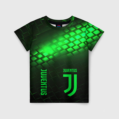 Детская футболка Juventus green logo neon / 3D-принт – фото 1