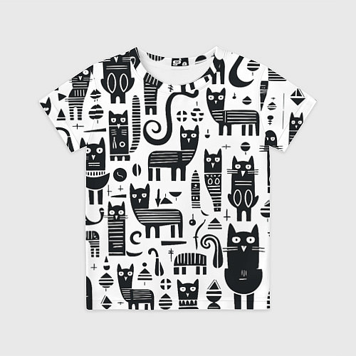 Детская футболка Кошки абстрактный узор / 3D-принт – фото 1