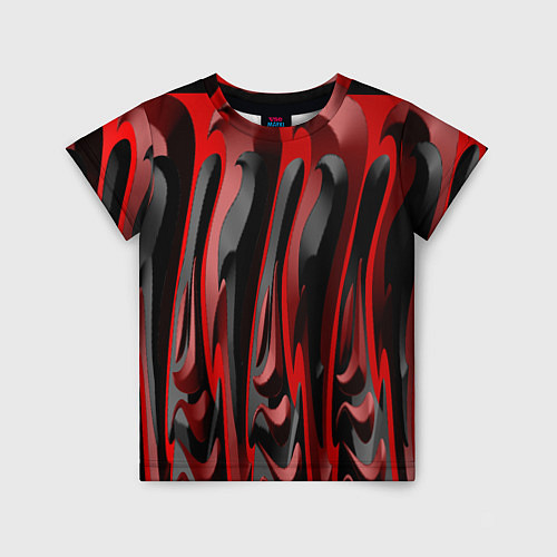 Детская футболка Пластик красно-черный / 3D-принт – фото 1