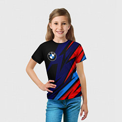 Футболка детская BMW - m colors and black, цвет: 3D-принт — фото 2