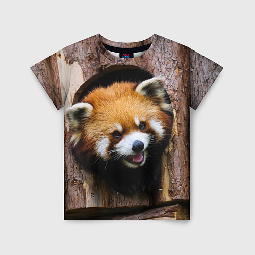 Детская футболка Красная панда в дереве / 3D-принт – фото 1