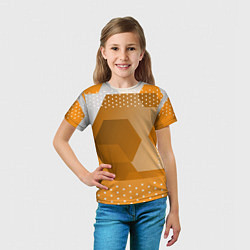 Футболка детская Яркий геометрический декоративный фон, цвет: 3D-принт — фото 2