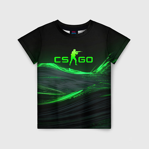 Детская футболка CSGO neon green logo / 3D-принт – фото 1