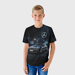Футболка детская Mercedes Benz galaxy, цвет: 3D-принт — фото 2