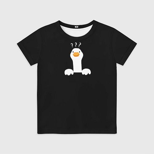 Детская футболка Вопрошающий гусь / 3D-принт – фото 1