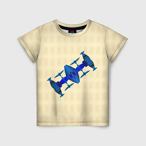 Детская футболка Космическая станция из синего металла / 3D-принт – фото 1