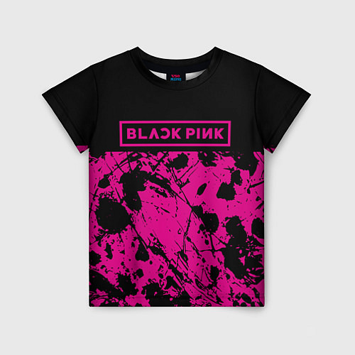 Детская футболка Black pink - emblem - pattern - music / 3D-принт – фото 1