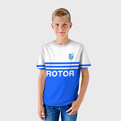 Футболка детская ФК Ротор - синии линии, цвет: 3D-принт — фото 2