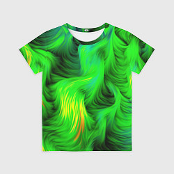 Футболка детская Зеленый абстрактный дым, цвет: 3D-принт