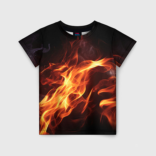 Детская футболка Огненный фон / 3D-принт – фото 1