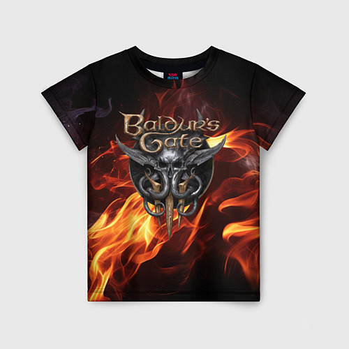 Детская футболка Baldurs Gate 3 fire / 3D-принт – фото 1