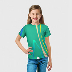 Футболка детская Абстрактное изображение, линии, цвет: 3D-принт — фото 2