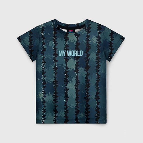 Детская футболка Мой мир абстракция полосы / 3D-принт – фото 1