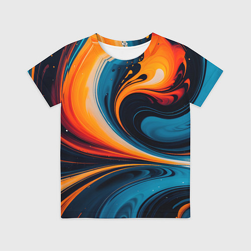 Детская футболка Жидкая стихия огонь и вода / 3D-принт – фото 1