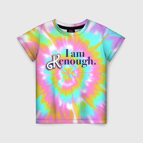 Детская футболка I am Kenough - retro tie-dye / 3D-принт – фото 1