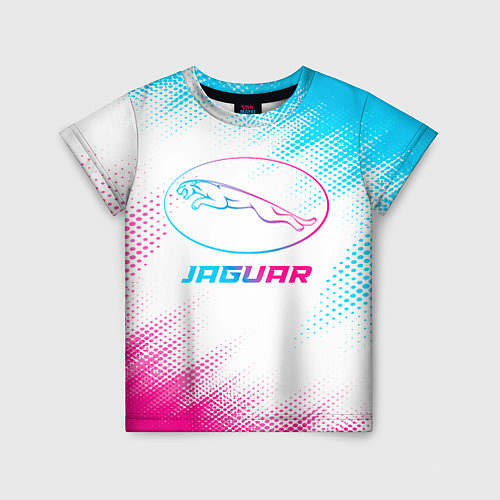 Детская футболка Jaguar neon gradient style / 3D-принт – фото 1