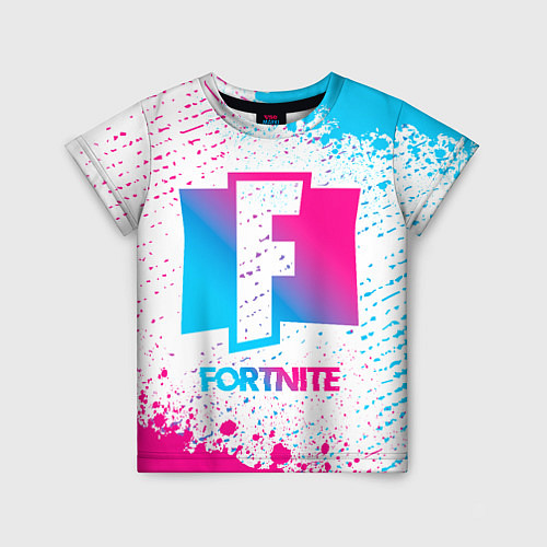 Детская футболка Fortnite neon gradient style / 3D-принт – фото 1