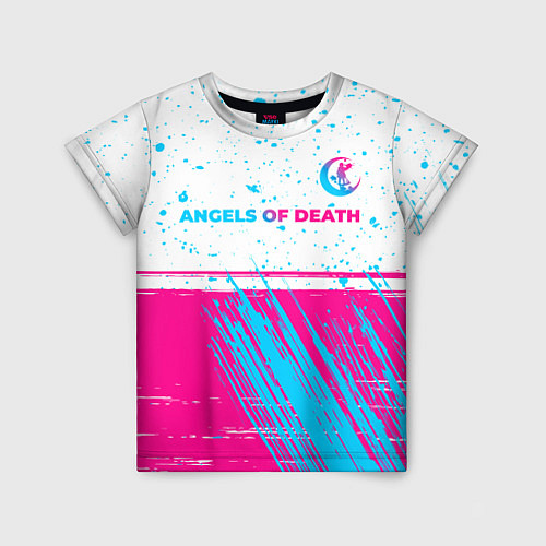 Детская футболка Angels of Death neon gradient style: символ сверху / 3D-принт – фото 1