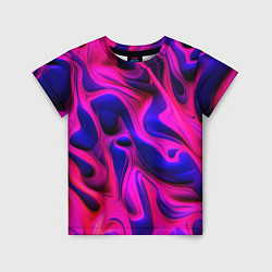 Футболка детская Pink blue abstract, цвет: 3D-принт