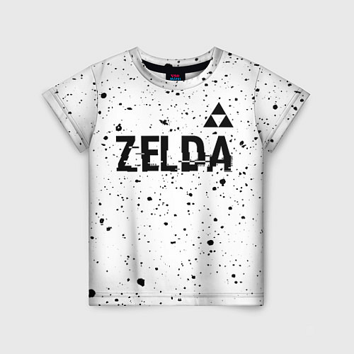 Детская футболка Zelda glitch на светлом фоне: символ сверху / 3D-принт – фото 1