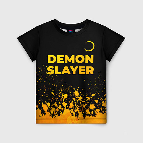 Детская футболка Demon Slayer - gold gradient: символ сверху / 3D-принт – фото 1