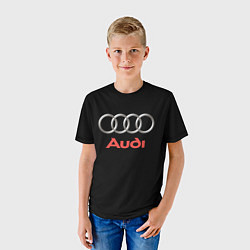 Футболка детская Audi sport на чёрном, цвет: 3D-принт — фото 2