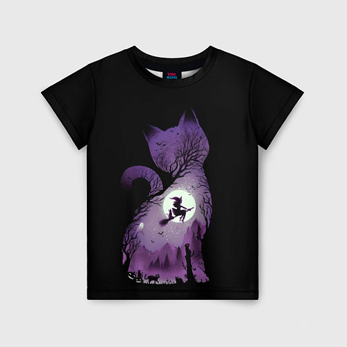 Детская футболка Кот в ночи / 3D-принт – фото 1